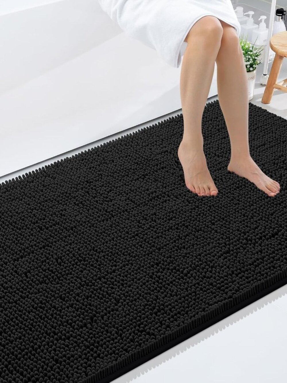 Luxury Chenille Bathroom Rugs 59x35, Extra Soft and Absorbent Shaggy Bath Mat, M